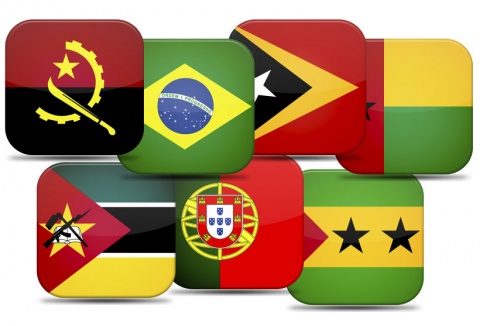 Bandeiras dos países de língua oficial portuguesa.