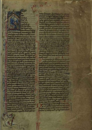 A imagem que ilustra o texto é da Bíblia latina em velino, com folhas extremamente finas, o que torna difícil escrever sobre elas