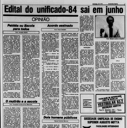 Artigo publicado no Jornal dos Sports (22-05-1983)