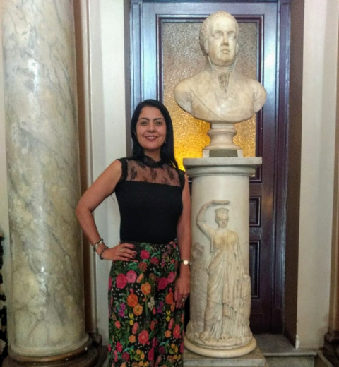 Adriana Gomes,  pesquisadora e bolsista do Programa de Apoio à Pesquisa da Biblioteca Nacional.