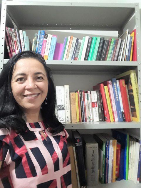 Michele Eduarda Brasil de Sá, pesquisadora e bolsista do Programa de Apoio à Pesquisa da Biblioteca Nacional.