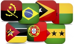 Bandeiras dos países de língua oficial portuguesa.