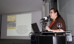 Claudia S. Rodrigues de Carvalho, que apresentou palestra sobre o projeto de climatização da Biblioteca de Rui Barbosa.